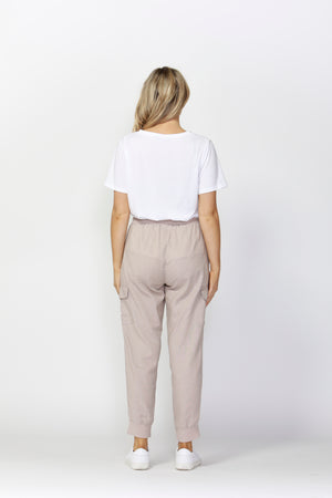 SASS - JOG ON PANT - ALMOND