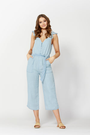 SASS - TRACKSIDE RUFFLE JUMPSUIT - SEASIDE