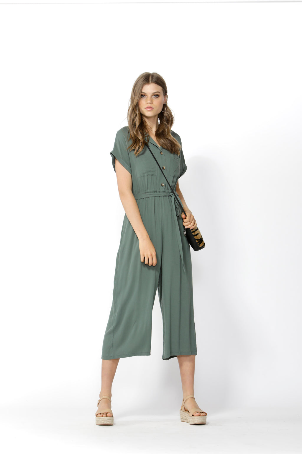 SASS  - FIXATION BUTTONED JUMPSUIT - ROSEMARY