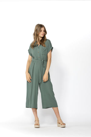 SASS  - FIXATION BUTTONED JUMPSUIT - ROSEMARY