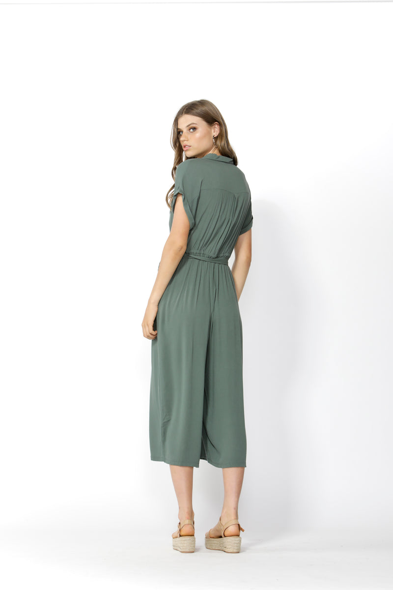 SASS  - FIXATION BUTTONED JUMPSUIT - ROSEMARY