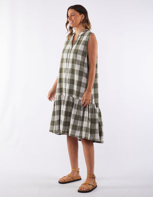 Foxwood - Yarra Dress- Khaki Check