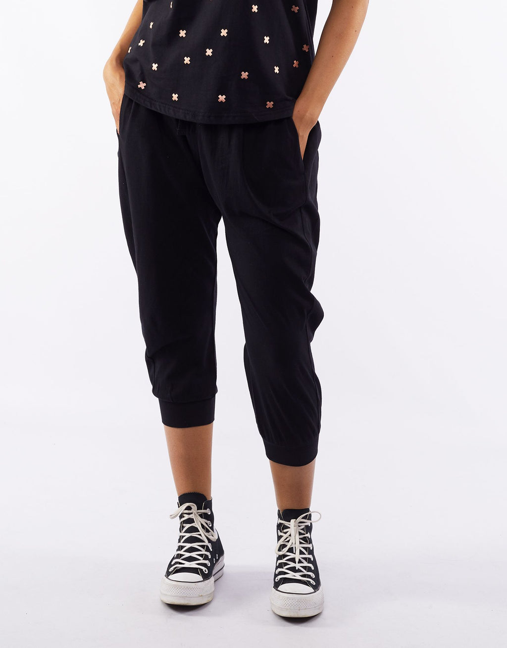 Little White Lie - 3/4 Flow pant - Black