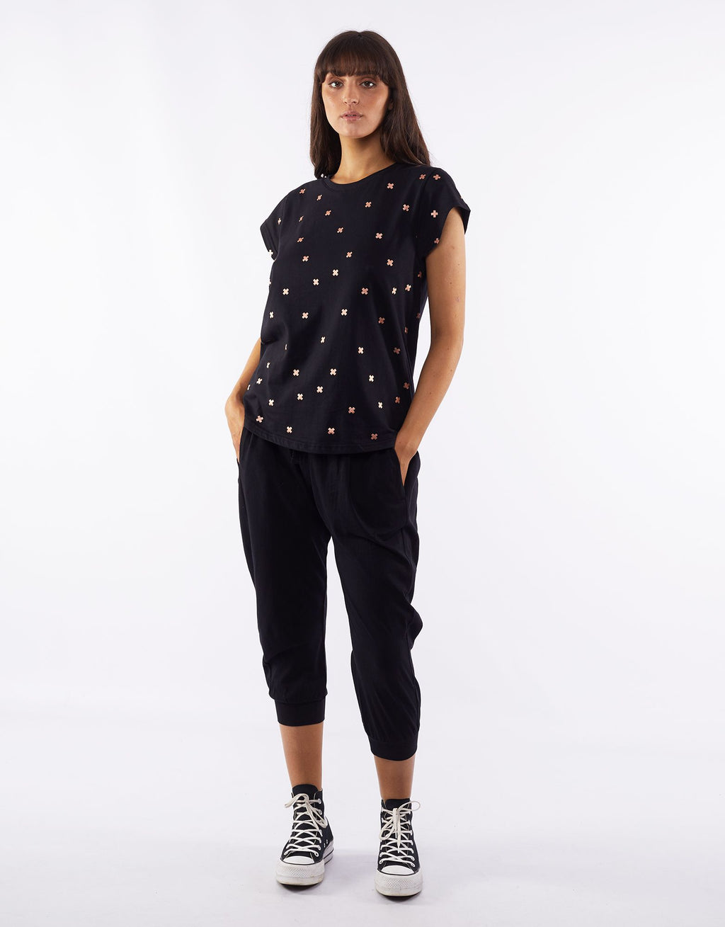 Little White Lie - 3/4 Flow pant - Black