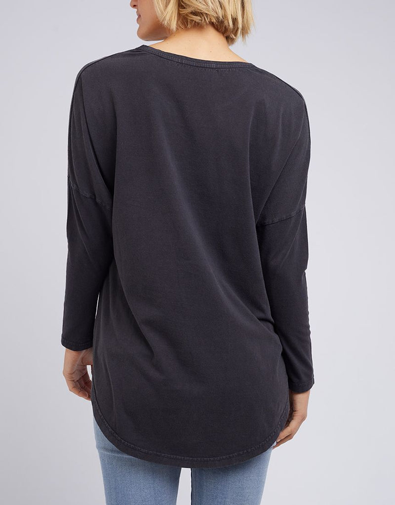 Little White Lies - Avery L/S Tee - Washed Black